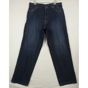 Makaveli Branded Jeans 38x34 (39x33.5) Wide Leg Straight Skater Hip Hop Med Wash